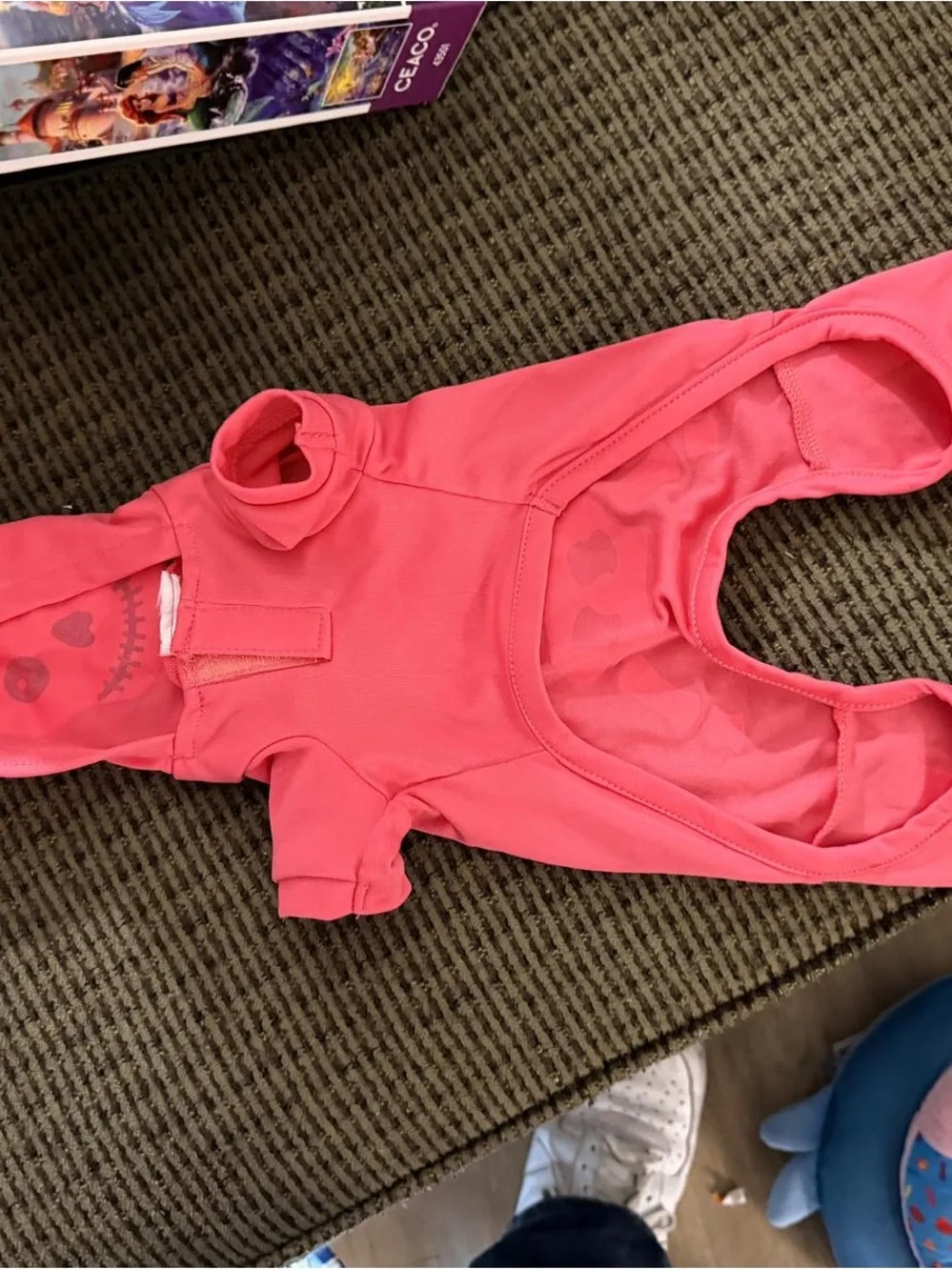 Kids Coral Pink Skeleton One-Piece Romper